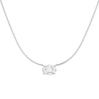 9ct White Gold Oval Lab Grown Diamond Necklace 1
