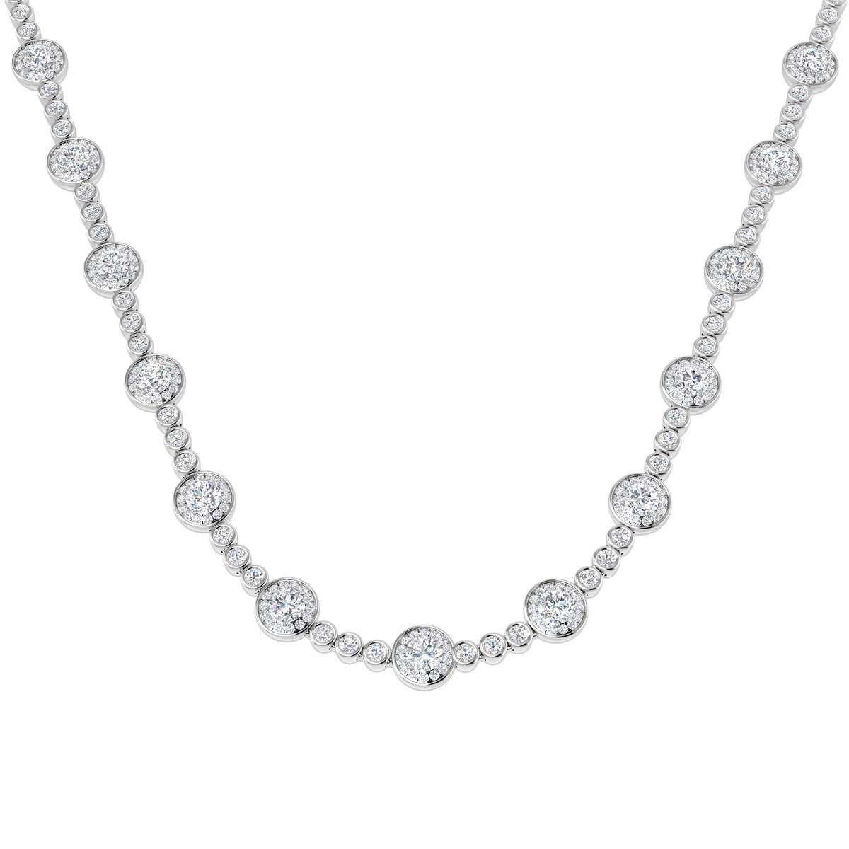 9ct White Gold Round Lab Grown Diamond Necklace 1