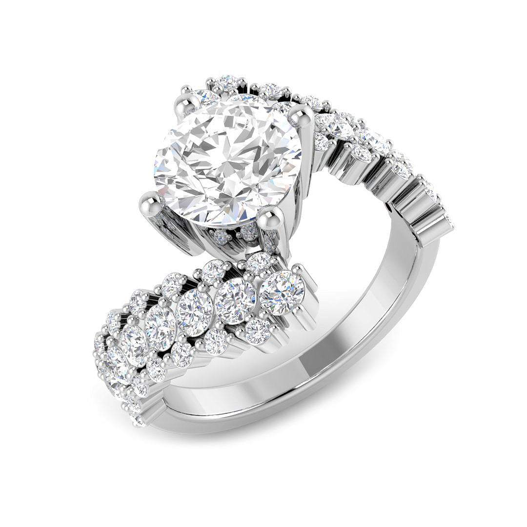Platinum Round Lab Grown Diamond Ring 1