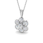 9ct White Gold Round Lab Grown Diamond Pendant 1