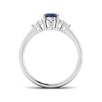 9ct White Gold Oval Tanzanite and Diamond Ring 2