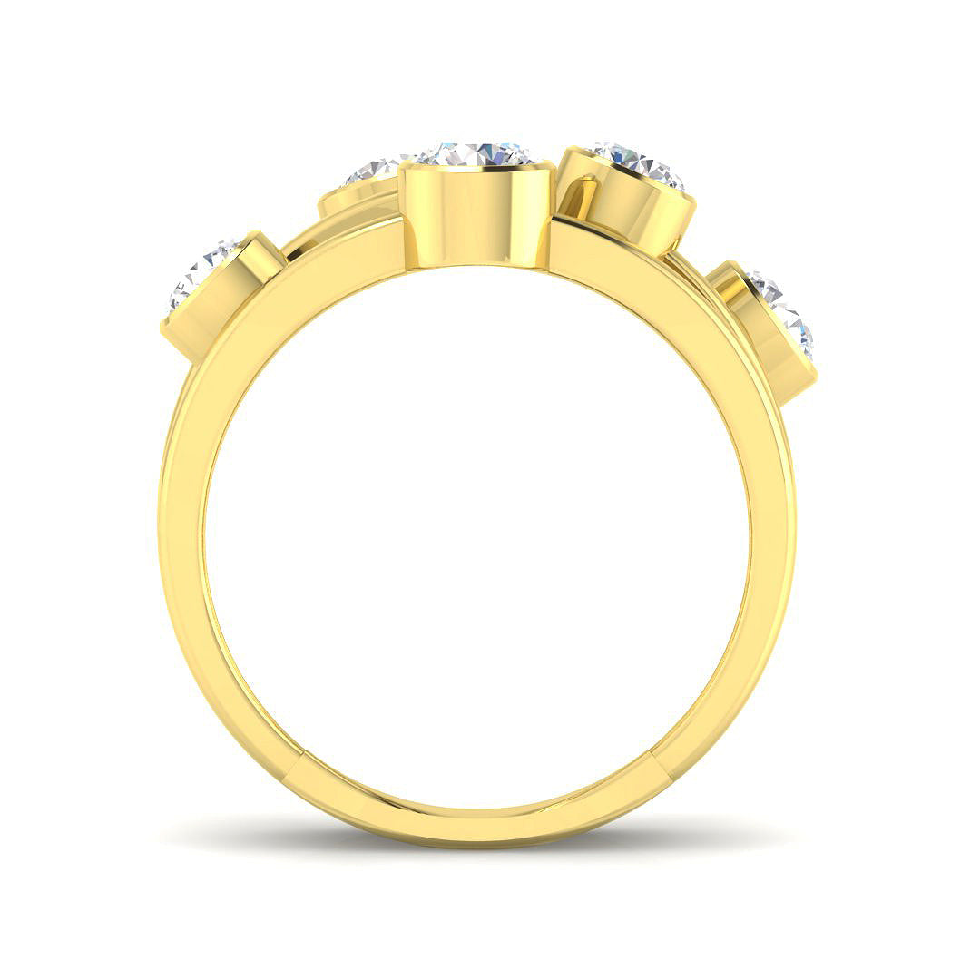 9ct Yellow Gold Round Lab Grown Diamond Ring 2