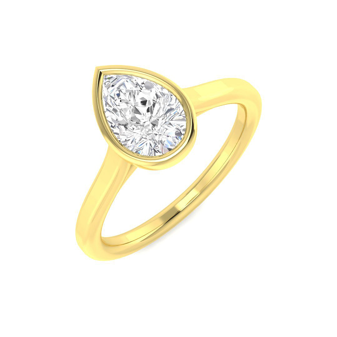 9ct Yellow Gold Pear Lab Grown Diamond Ring 1