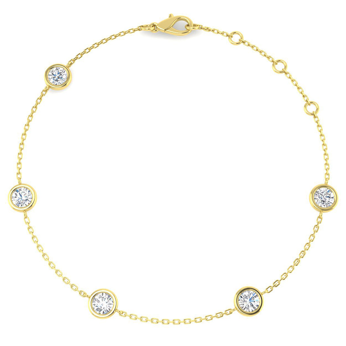 9ct Yellow Gold Round Lab Grown Diamond Bracelet 1