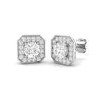 9ct White Gold Round Lab Grown Diamond Earrings 1
