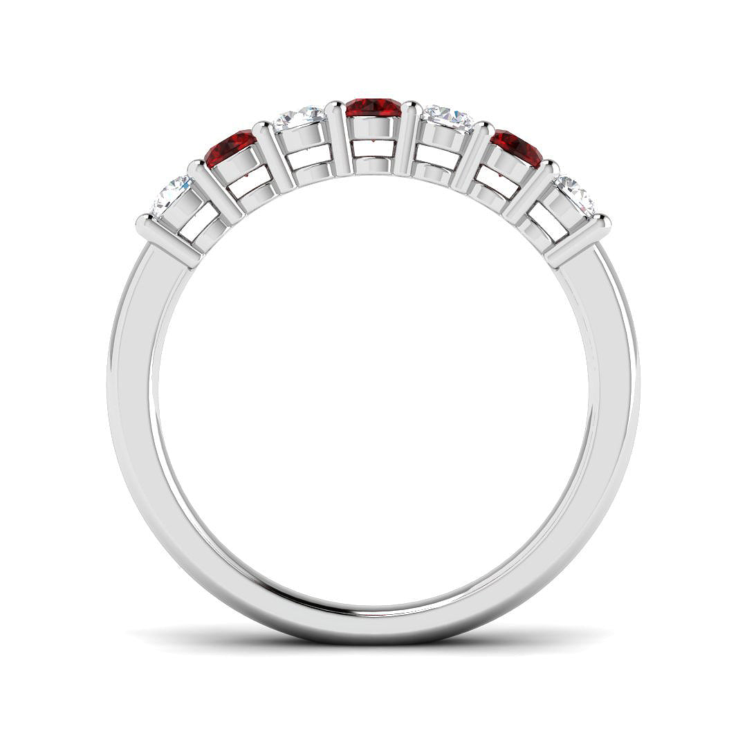 Platinum Round Ruby and Diamond Ring 2