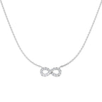9ct White Gold Round Lab Grown Diamond Necklace 1