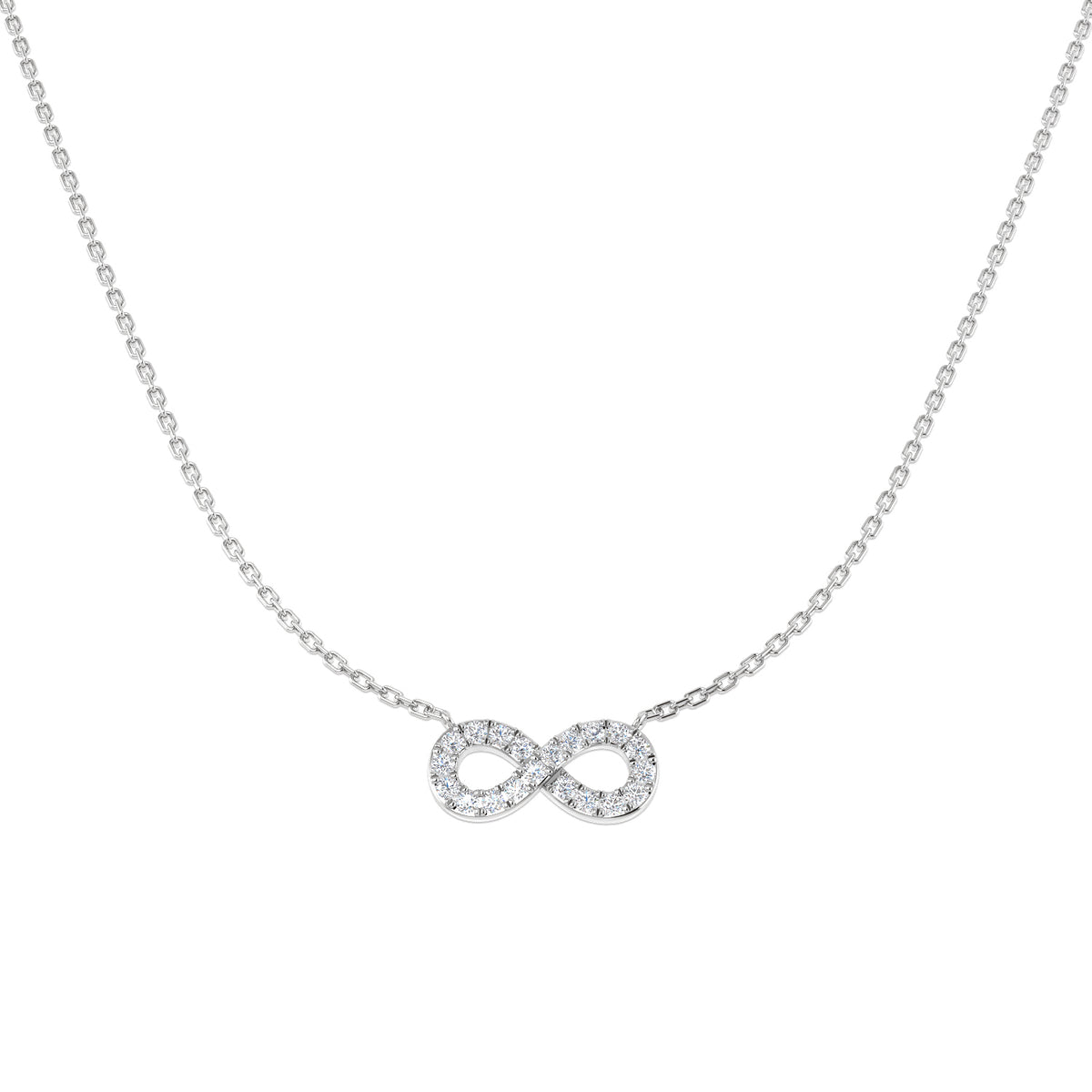 9ct White Gold Round Lab Grown Diamond Necklace 1
