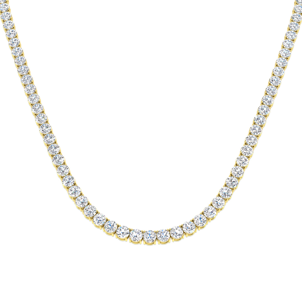 9ct Yellow Gold Round Lab Grown Diamond Necklace 1