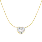 9ct Yellow Gold Heart Lab Grown Diamond Necklace 1