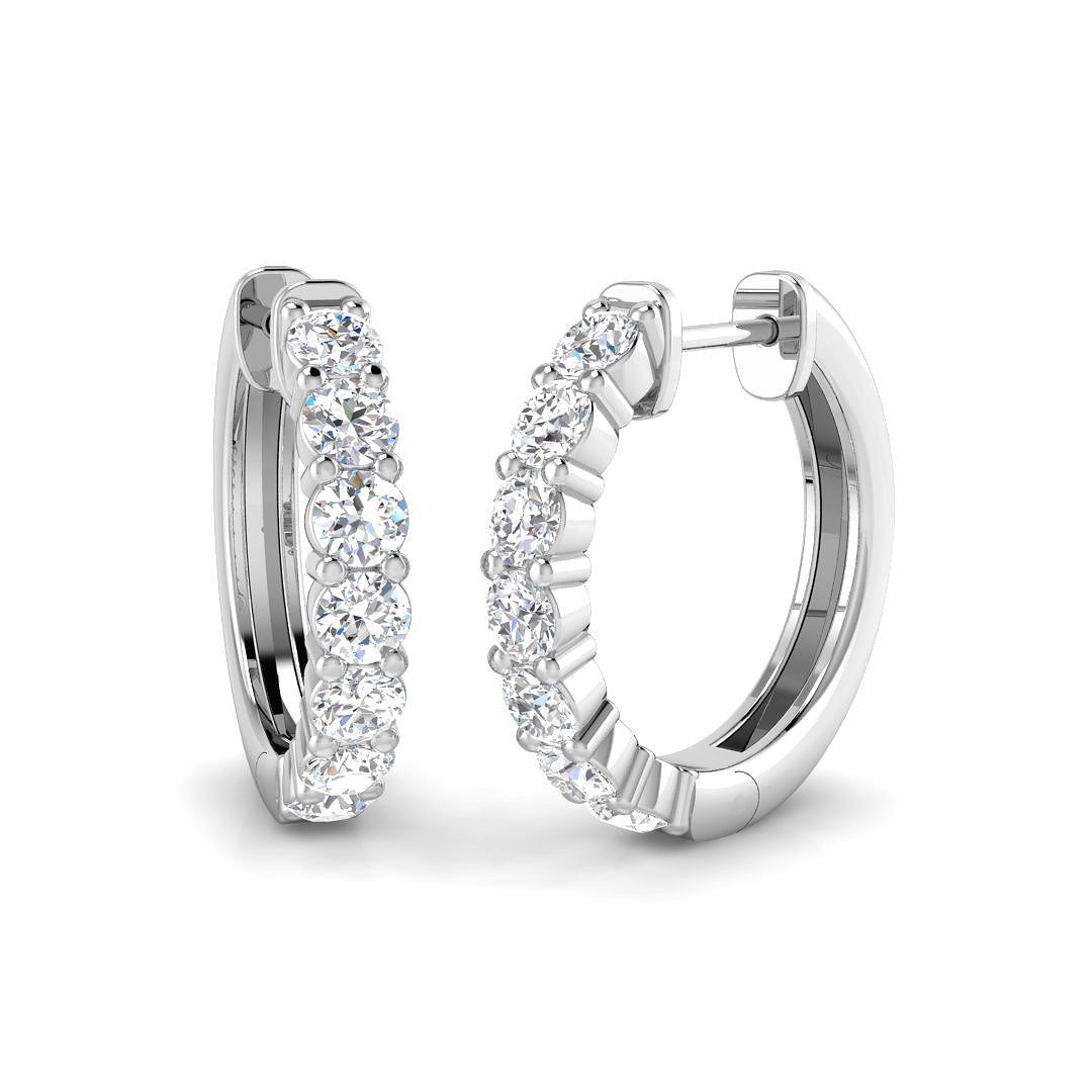 9ct White Gold Round Lab Grown Diamond Earrings 1