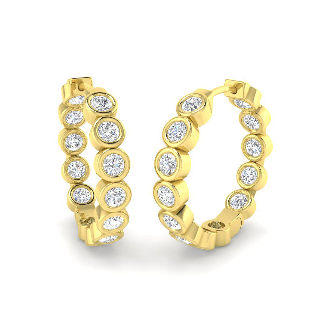 9ct Yellow Gold Round Lab Grown Diamond Earrings 1