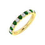 9ct Yellow Gold Round Emerald and Diamond Ring 1