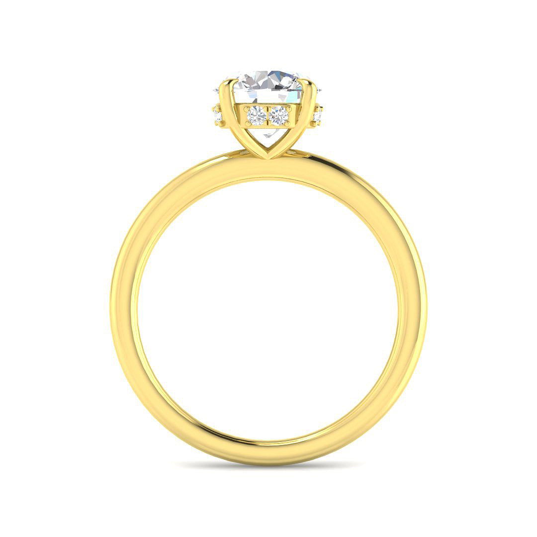 9ct Yellow Gold Round Lab Grown Diamond Ring 2