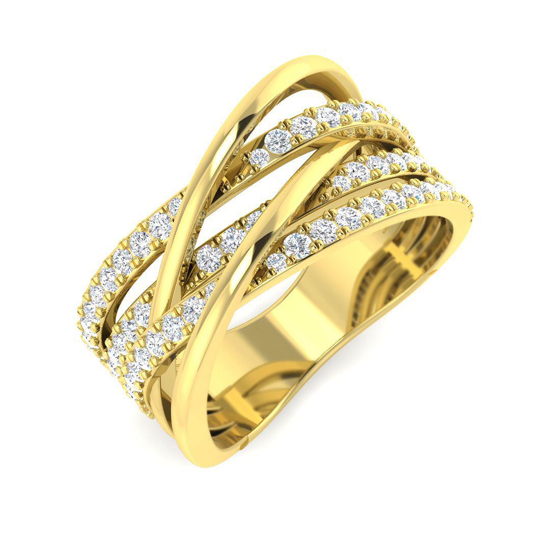 9ct Yellow Gold Round Diamond Ring 1