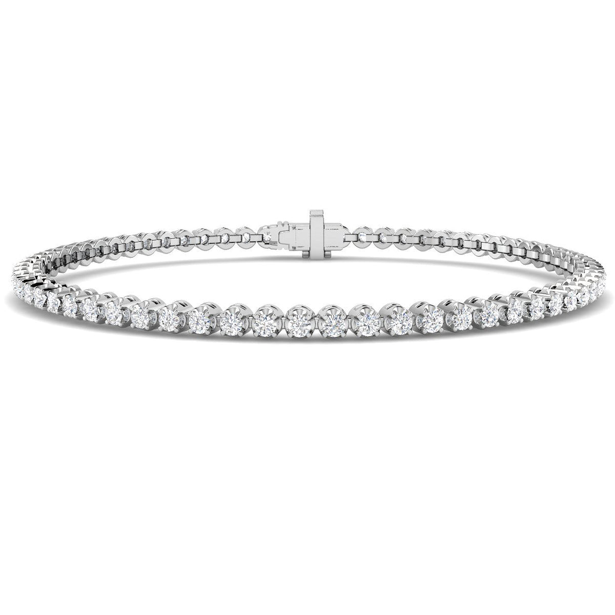 9ct White Gold Round Lab Grown Diamond Bracelet 1