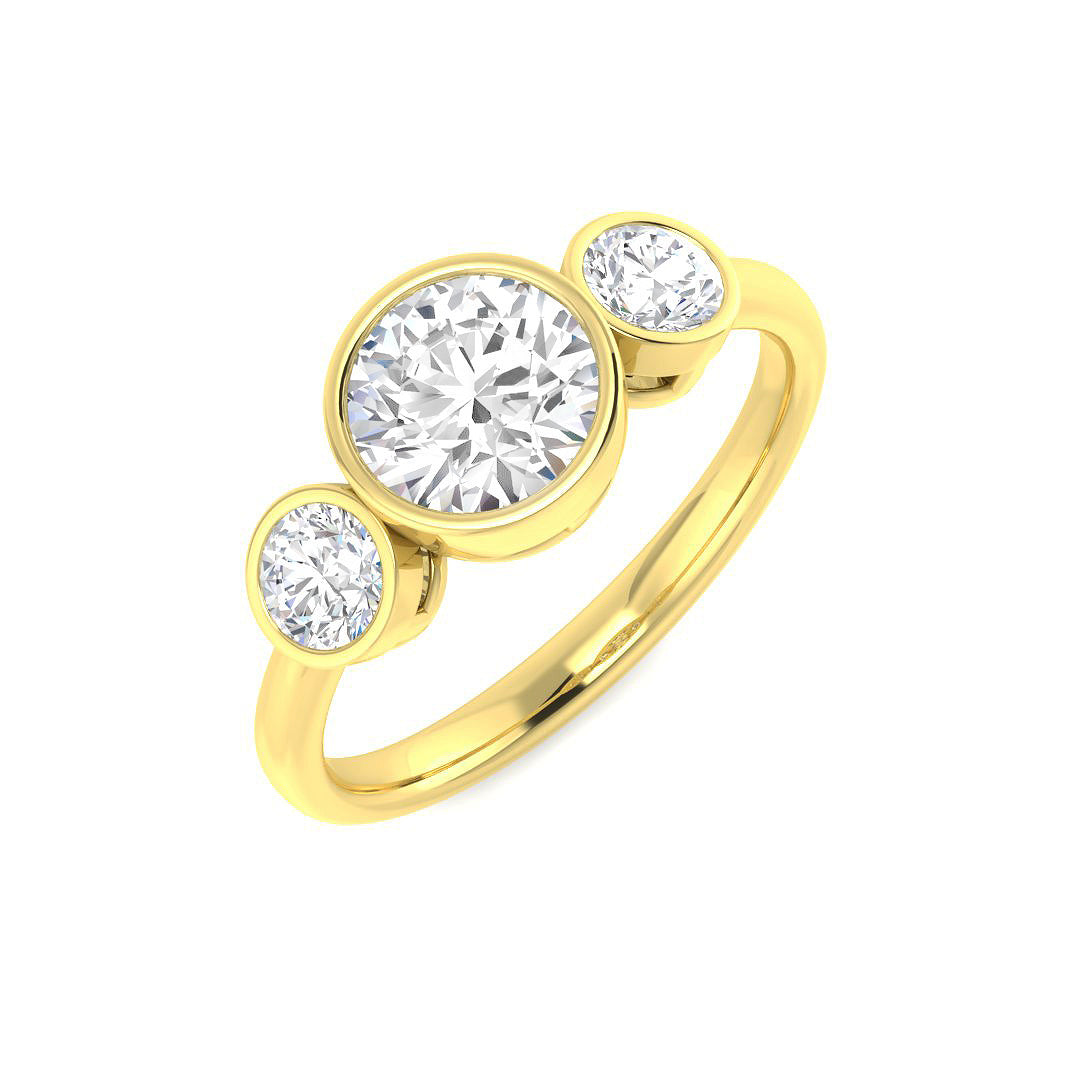 9ct Yellow Gold Round Cvd Old Cut Ring 1