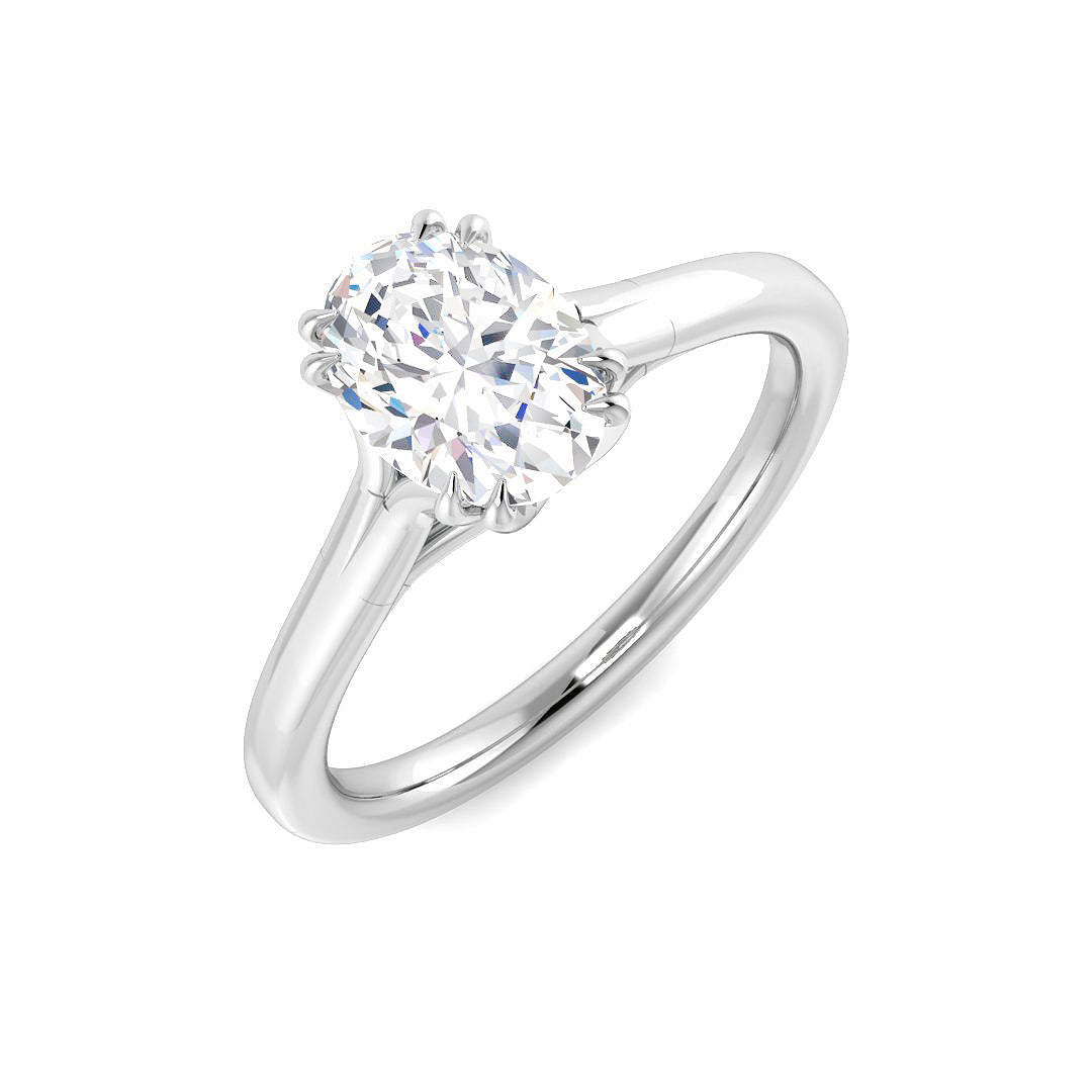 Platinum Oval Lab Grown Diamond Ring 1