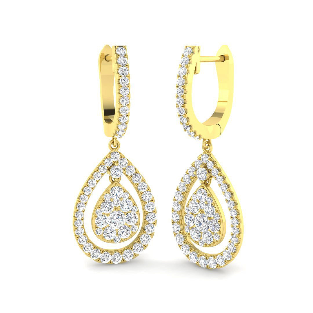 9ct Yellow Gold Round Lab Grown Diamond Earrings 1