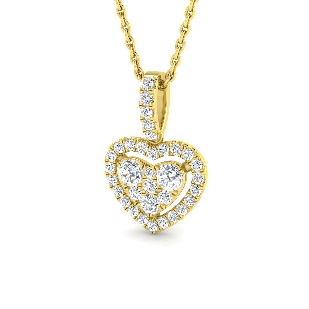9ct Yellow Gold Round Lab Grown Diamond Pendant 1