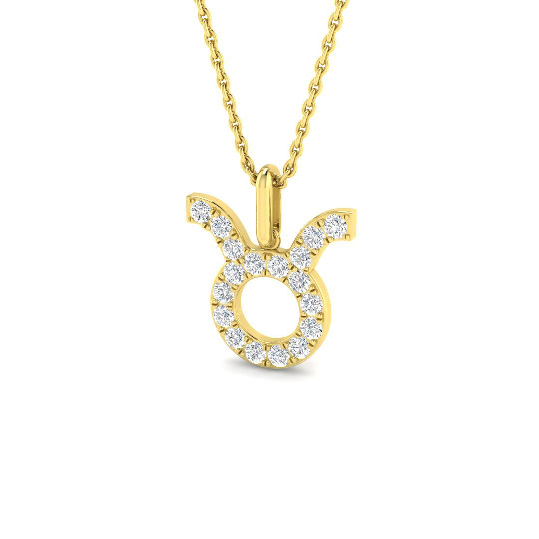 9ct Yellow Gold Round Lab Grown Diamond Pendant 1