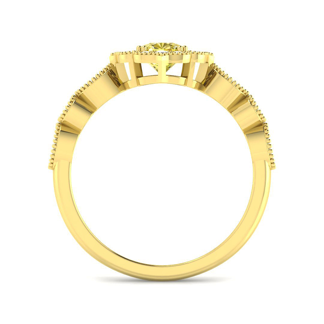9ct Yellow Gold Cushion Diamond Ring 2