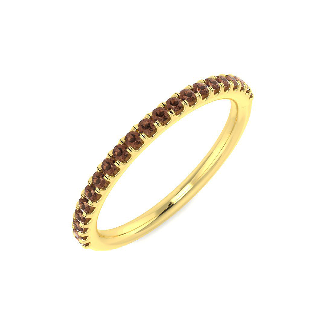 9ct Yellow Gold Round Brown Diamond Ring 1
