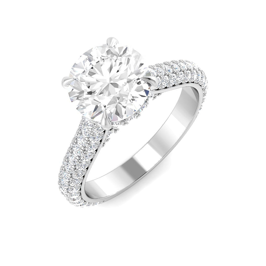 9ct White Gold Round Lab Grown Diamond Ring 1