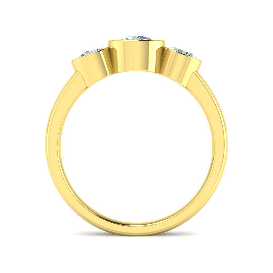 9ct Yellow Gold Round Lab Grown Diamond Ring 2