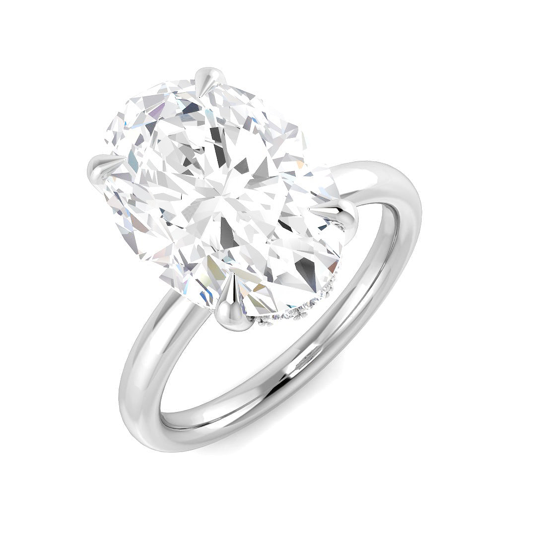 9ct White Gold Oval Lab Grown Diamond Ring 1