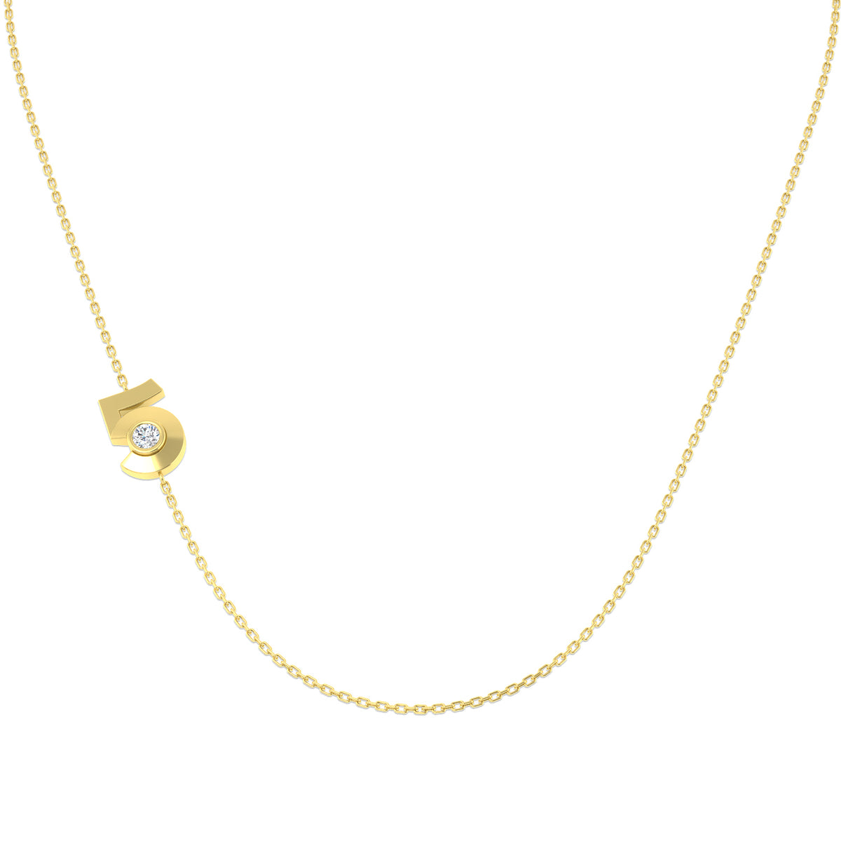 9ct Yellow Gold Round Lab Grown Diamond Necklace 1