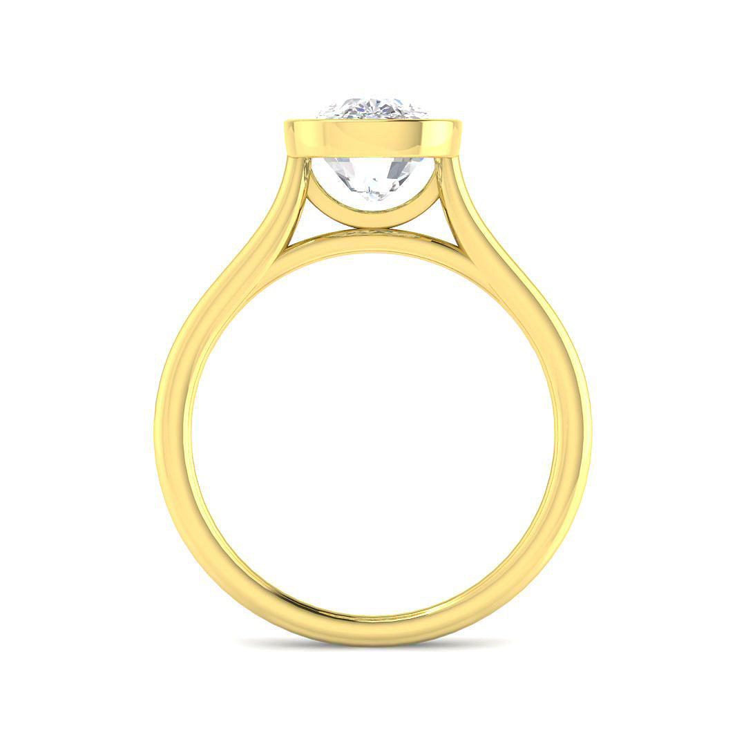9ct Yellow Gold Cushion Lab Grown Diamond Ring 2
