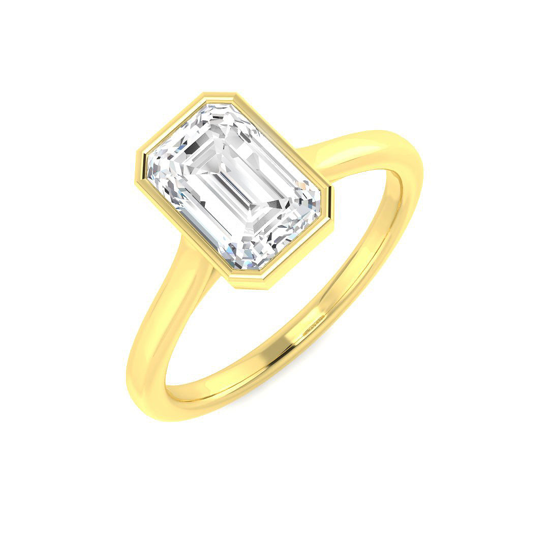 9ct Yellow Gold Radiant Lab Grown Diamond Ring 1