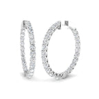 9ct White Gold Round Lab Grown Diamond Earrings 1