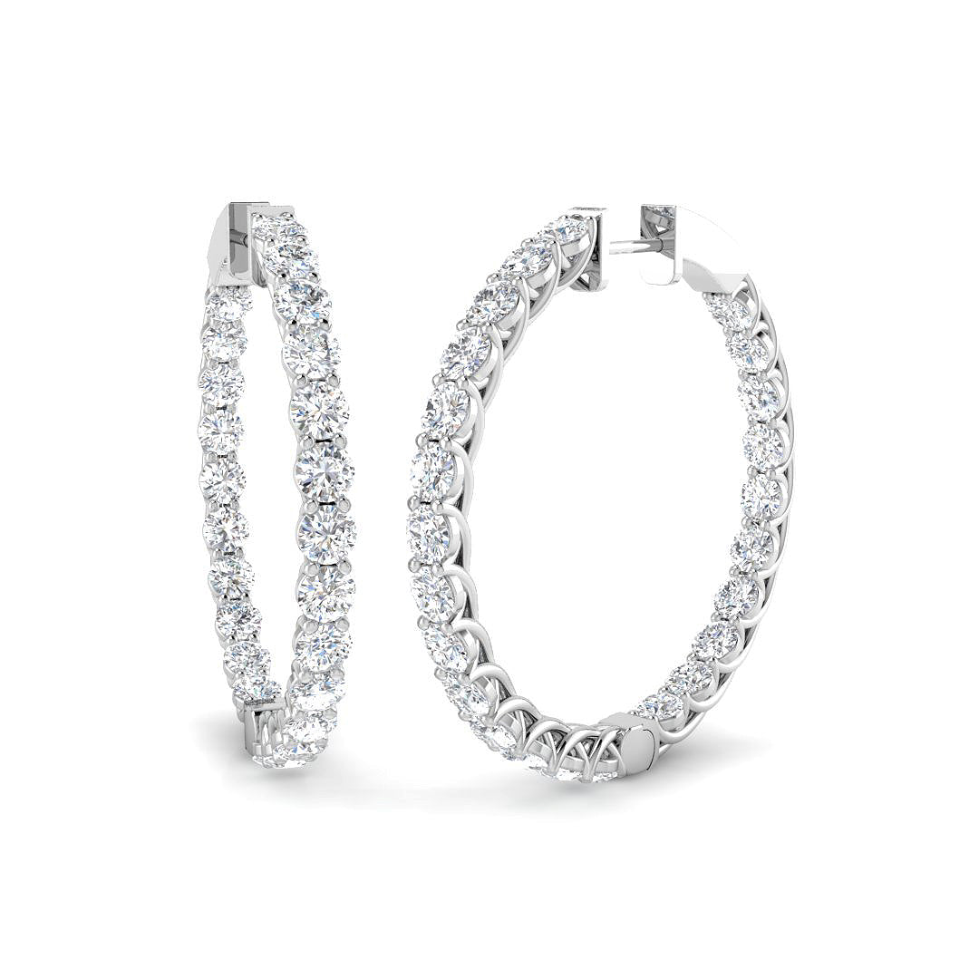 9ct White Gold Round Lab Grown Diamond Earrings 1