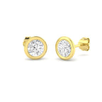 18ct Yellow Gold Round Lab Grown Diamond Earrings 1