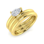 9ct Yellow Gold Pear Lab Grown Diamond Ring 1