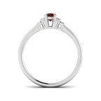 9ct White Gold Oval Ruby and Diamond Ring 2