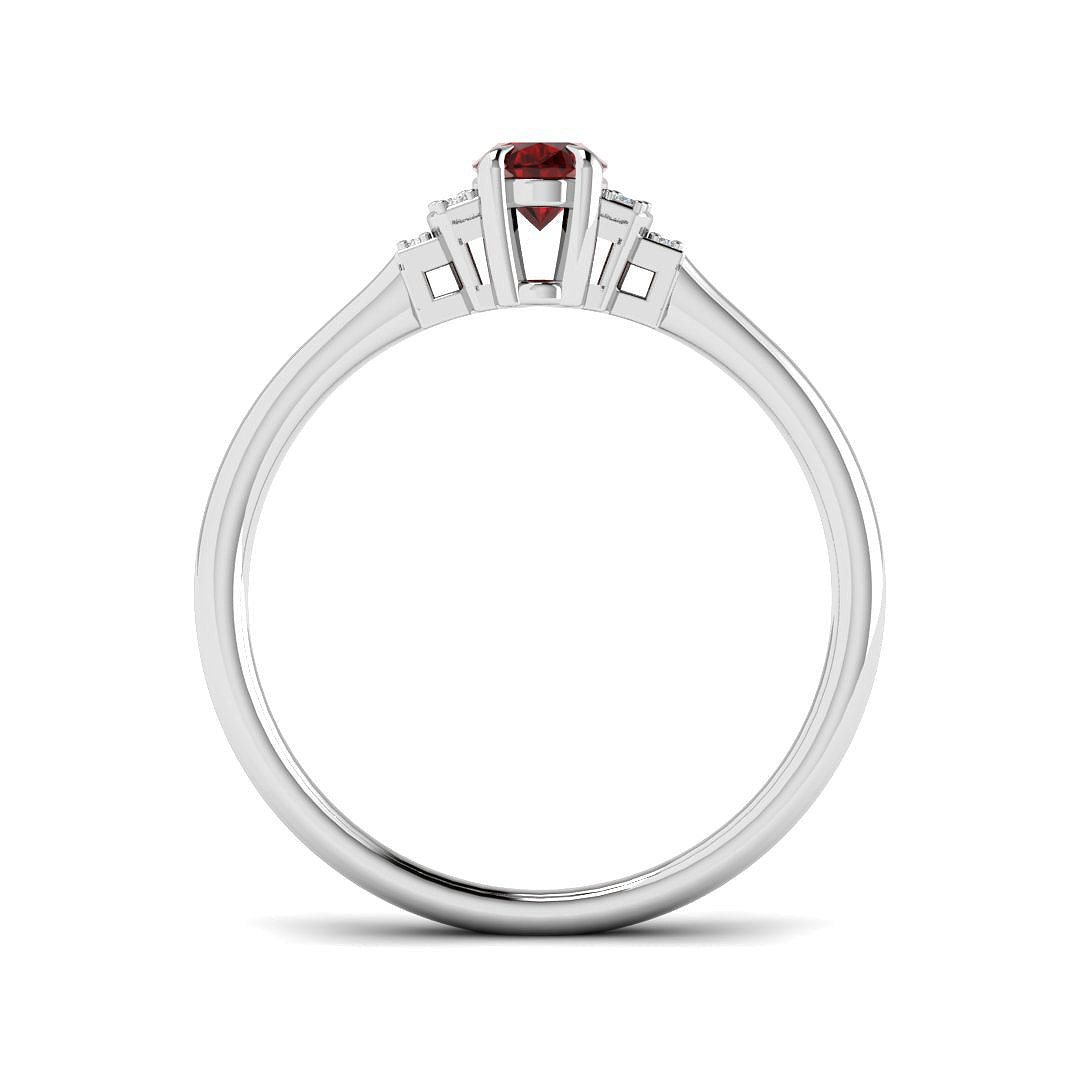 9ct White Gold Oval Ruby and Diamond Ring 2