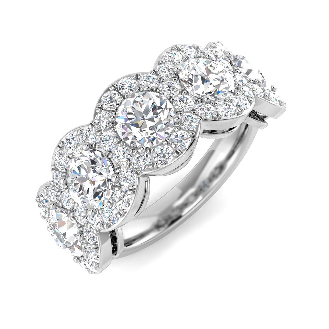 9ct White Gold Round Lab Grown Diamond Ring 1