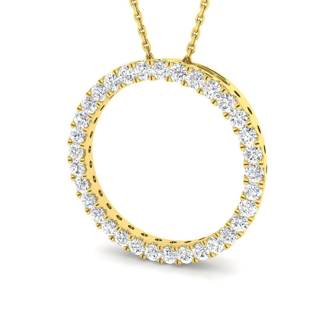 9ct Yellow Gold Round Lab Grown Diamond Pendant 1
