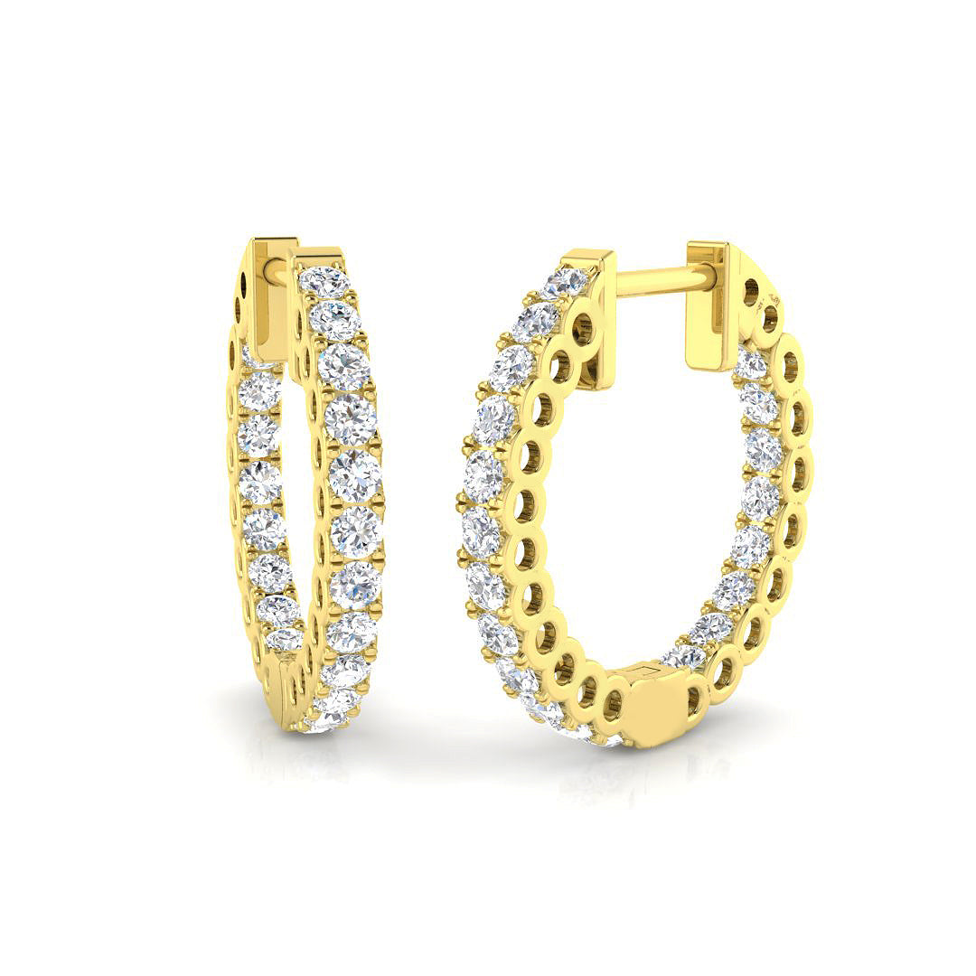 9ct Yellow Gold Round Lab Grown Diamond Earrings 1
