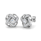 9ct White Gold Round Lab Grown Diamond Earrings 1