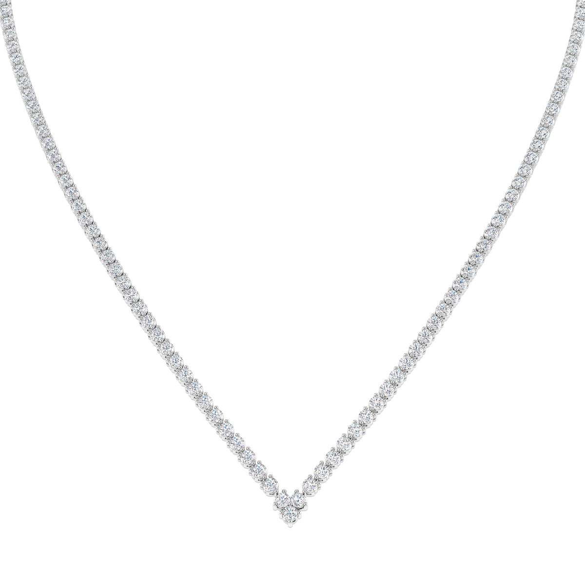 9ct White Gold Round Lab Grown Diamond Necklace 1