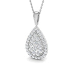 9ct White Gold Round Lab Grown Diamond Pendant 1