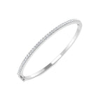 9ct White Gold Round Lab Grown Diamond Bangle 1