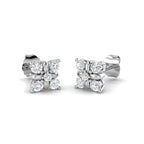 9ct White Gold Round Lab Grown Diamond Earrings 1