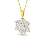 9ct Yellow Gold Round Lab Grown Diamond Pendant 1