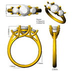 9ct Yellow Gold Round Lab Grown Diamond Ring 3