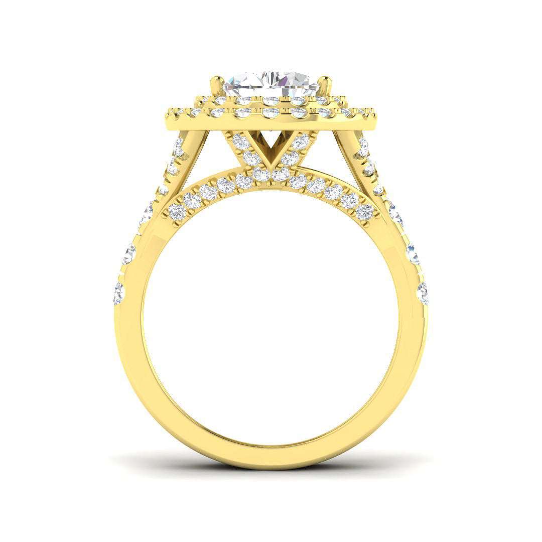 9ct Yellow Gold Pear Lab Grown Diamond Ring 2